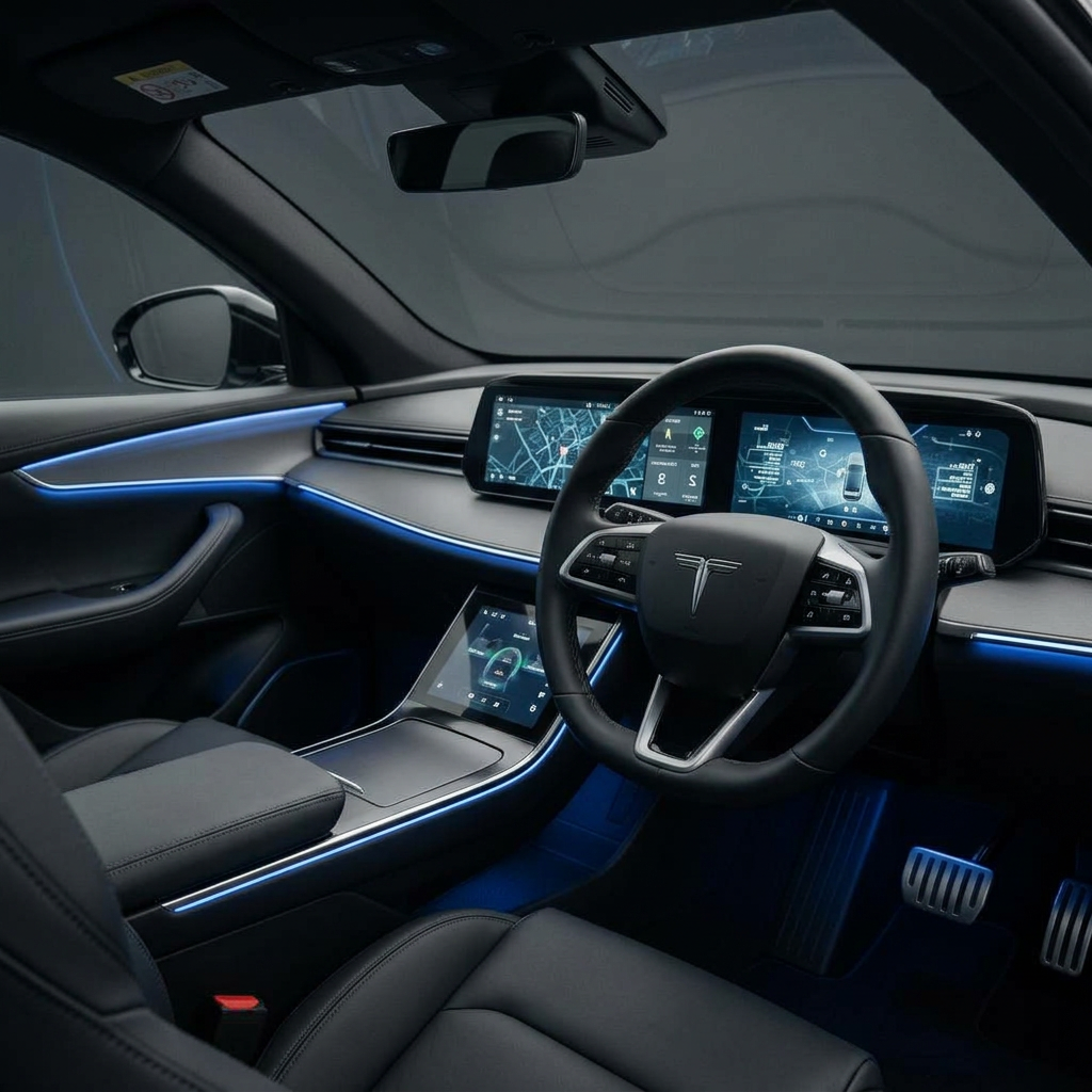 Luxury vehicle dashboard detail
